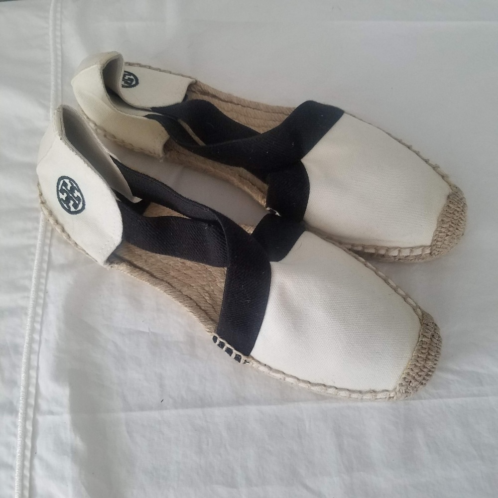Tory Burch Canvas Espadrilles Flats Sandals Lk New